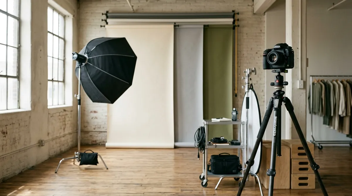 Studio photo avec éclairage